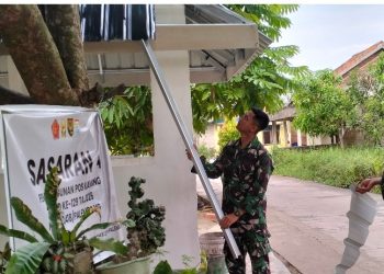Memasuki Hari Ke-15, Poskamling TMMD Kodim 0418/Palembang di Talang Jambe Hampir Rampung