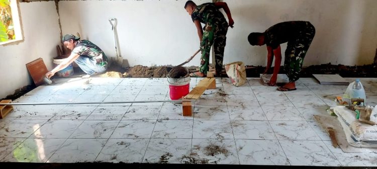 Memasuki Hari Ke-17, Satgas TMMD ke-129 Kodim 0418/Palembang Terus Kebut Rehab RTLH Milik Ibu Sriyanti