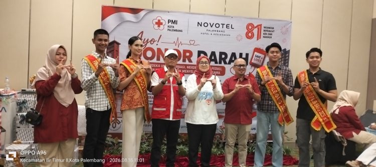 Maknai HUT ke-81 RI dengan Berbagi, PMI Palembang dan Novotel Gelar Donor Darah