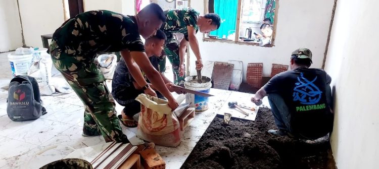 TMMD Ke-129 Masuki Hari Ke-18, Rehabilitasi Rumah Ibu Sriyanti Memasuki Tahap Finishing