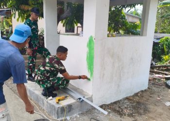 Pos Kamling TMMD Ke-129 Kodim 0418/Palembang Dipoles, Wujudkan Lingkungan Aman dan Nyaman
