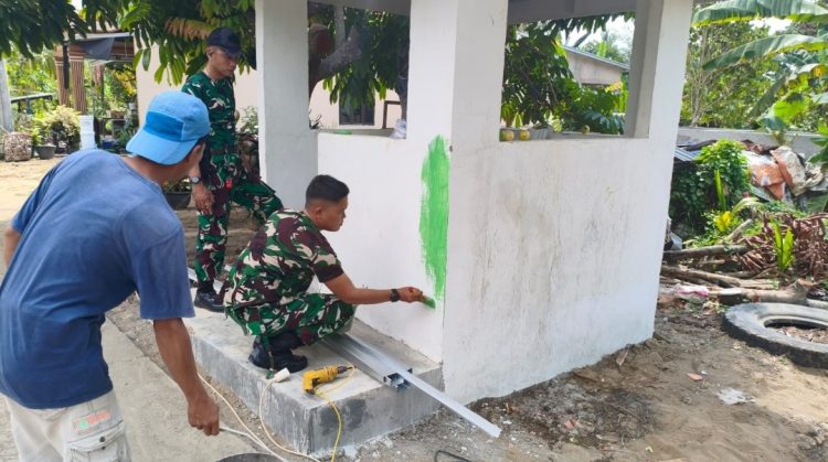 Pos Kamling TMMD Ke-129 Kodim 0418/Palembang Dipoles, Wujudkan Lingkungan Aman dan Nyaman