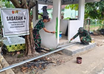 Kodim 0418/Palembang Bangun Pos Kamling, Hadirkan Fasilitas yang Mendorong Kepedulian Warga terhadap Keamanan