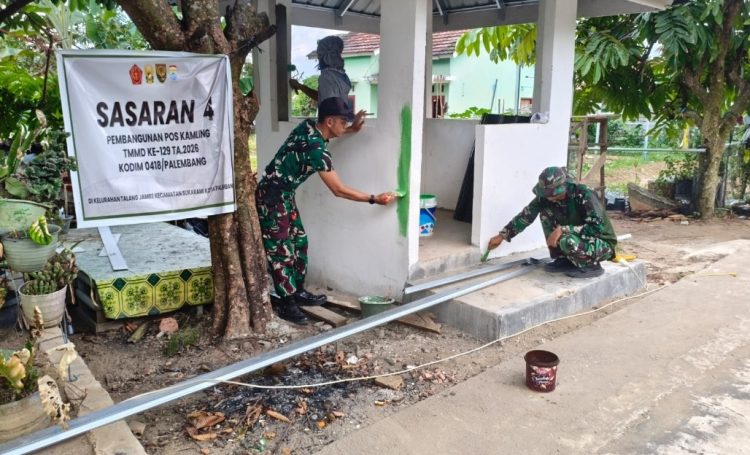 Kodim 0418/Palembang Bangun Pos Kamling, Hadirkan Fasilitas yang Mendorong Kepedulian Warga terhadap Keamanan