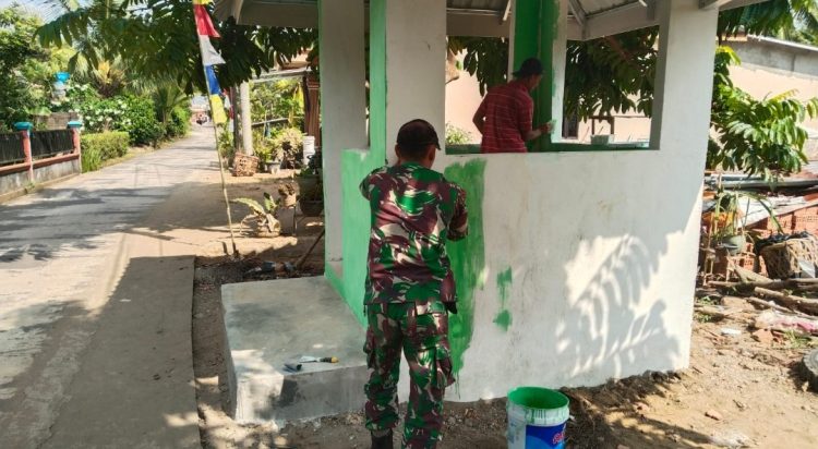 SATGAS TMMD KODIM 0418/PALEMBANG PASTIKAN POS KAMLING DIBANGUN BERKUALITAS DAN SIAP DIMANFAATKAN