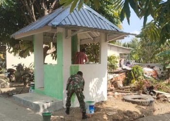 Tak Kenal Lelah, Satgas TMMD Kodim 0418/Palembang Tuntaskan Finishing Pos Kamling demi Kenyamanan Warga