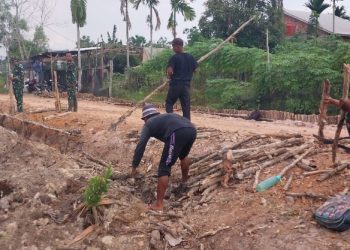 Gotong Royong Jadi Kekuatan Utama Sukseskan TMMD Kodim 0418/Palembang Ke-129