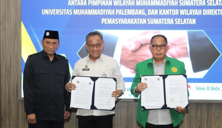 MoU dan PKS Kanwil Ditjenpas Sumsel Bersama Pimpinan Wilayah Muhammadiyah Sumatera Selatan dan Universitas Muhammadiyah Palembang Hadirkan Kolaborasi Nyata bagi Pemasyarakatan