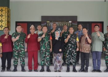 Wadan Satgas TMMD Ke-129 Kodim 0418/Palembang Sambut Kedatangan Katim Wasev TMMD di Makodim 0418/Palembang