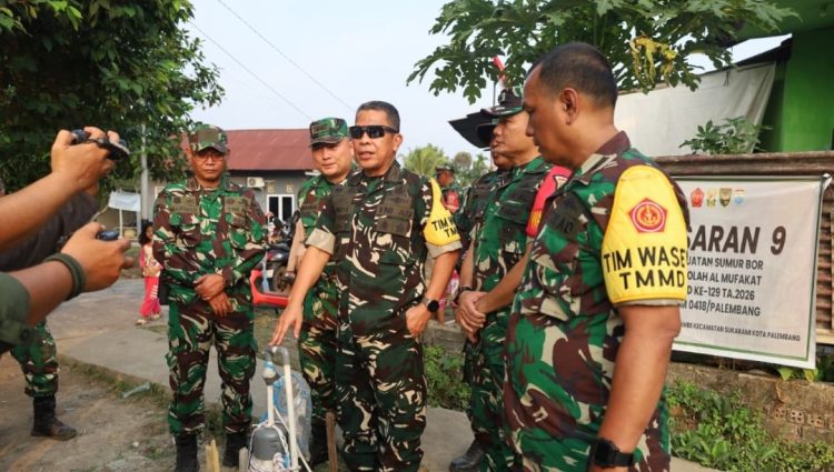 Katim Wasev TMMD Ke-129 Tinjau Hasil Pembangunan Sumur Bor di Lokasi TMMD Kodim 0418/Palembang