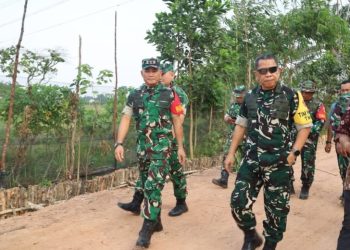 Katim Wasev TMMD Ke-129 Tinjau Pembangunan Jalan 750 Meter di Lokasi TMMD Kodim 0418/Palembang