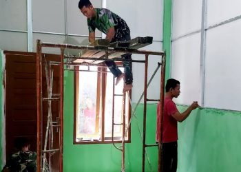 Memasuki Hari Ke-24 Tahap Finishing, Satgas TMMD ke-129 Percepat Penyelesaian RTLH Ibu Sriyanti