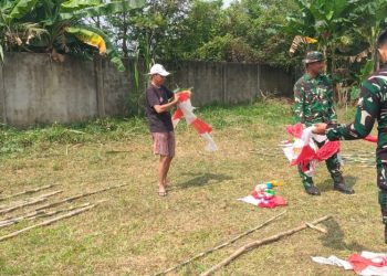 Umbul-Umbul Merah Putih Mulai Menghiasi Wilayah TMMD, Satgas Ajak Warga Semarakkan Kemerdekaan