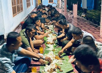 Makan Malam Bersama, Satgas TMMD ke-129 Kodim 0418/Palembang Pererat Kebersamaan dengan Warga