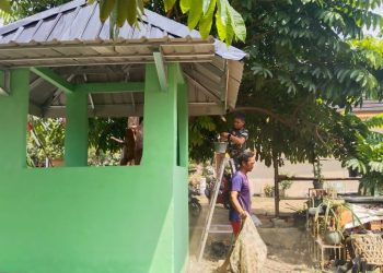 Finishing Dikebut, Satgas TMMD ke-129 Siapkan Pos Kamling agar Segera Dimanfaatkan Warga