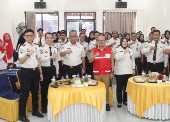 Semarak HUT Ke-81 RI, Pegawai Rutan Palembang Ikuti Donor Darah dan Pemeriksaan Kesehatan di LPKA Palembang
