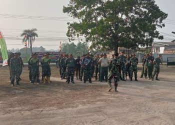 JELANG PENUTUPAN TMMD KE-129, SATGAS TMMD KODIM 0418/PALEMBANG LAKSANAKAN APEL PAGI DAN PERSIAPAN LAPANGAN PENUTUPAN TMMD KE 129 KODIM 0418/PALEMBANG