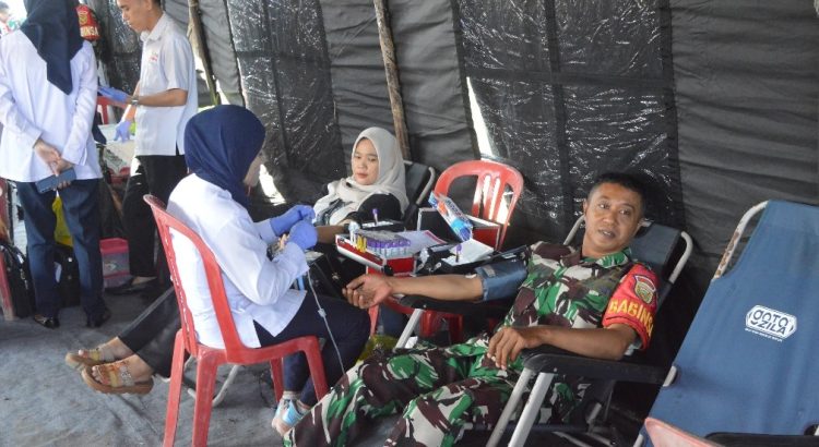 Penutupan TMMD ke-129 Kodim 0418 Palembang Diwarnai Kegiatan Donor Darah