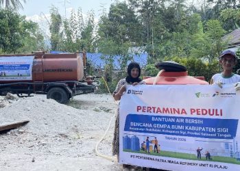 Tanggap Bencana Sigi, Kilang Plaju Salurkan 75 Ribu Liter Air Bersih untuk Korban Gempa
