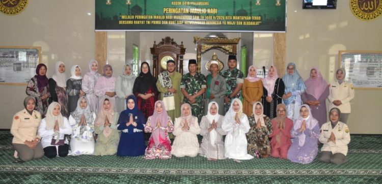 Kodim 0418/Palembang Gelar Peringatan Maulid Nabi Muhammad SAW di Masjid Thoriqul Jannah