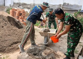 Kodim 0418/Palembang Rehab Rumah Dinas Koramil 02 / Pakjo, Progres Pengerjaan Capai 45 Persen