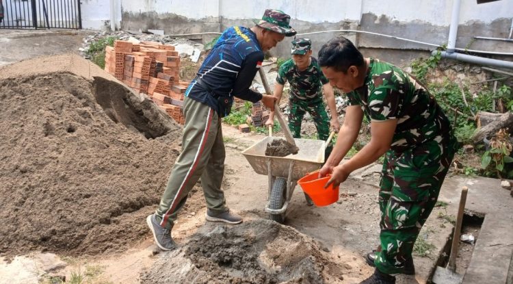 Kodim 0418/Palembang Rehab Rumah Dinas Koramil 02 / Pakjo, Progres Pengerjaan Capai 45 Persen
