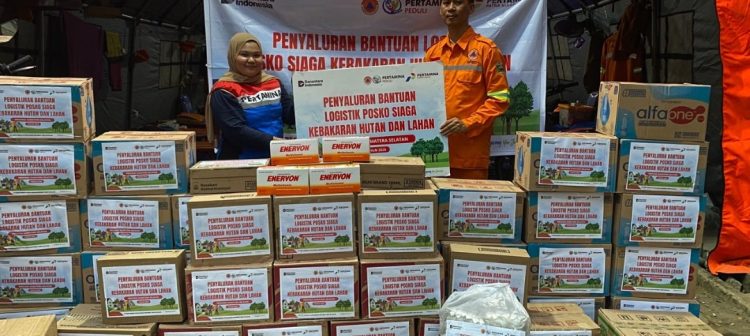 Dukung Petugas Satgas Karhutla, Pertamina Patra Niaga Kilang Plaju Kembali Salurkan Bantuan Logistik ke Posko BPBD Sumsel