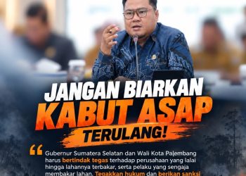Karhutla di Sumsel Jadi Perhatian, Agung Bahari Minta Pelaku Ditindak Tegas