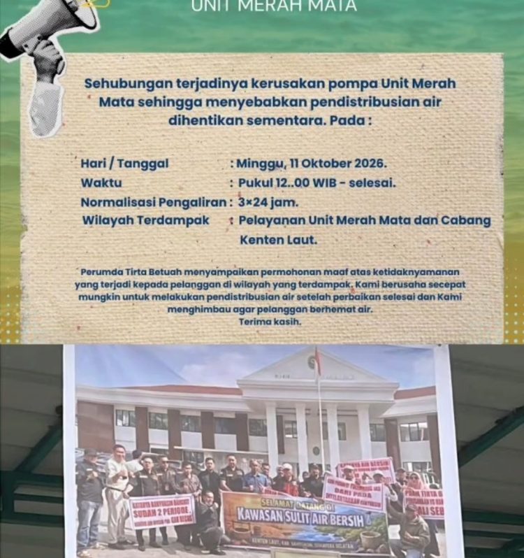 Apresiasi KEJARI Banyuasin FRIC Sumsel Soroti Kinerja PDAM Tirta Betuah Yang Semakin Buruk Warga Kembali Pasang Spanduk