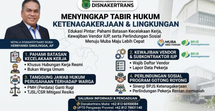 Edukasi Pintar untuk Warga dan Badan Usaha: Pahami Batasan Kecelakaan Kerja, Kewajiban Vendor IUP, serta Perlindungan Sosial Menuju Muba Maju Lebih Cepat